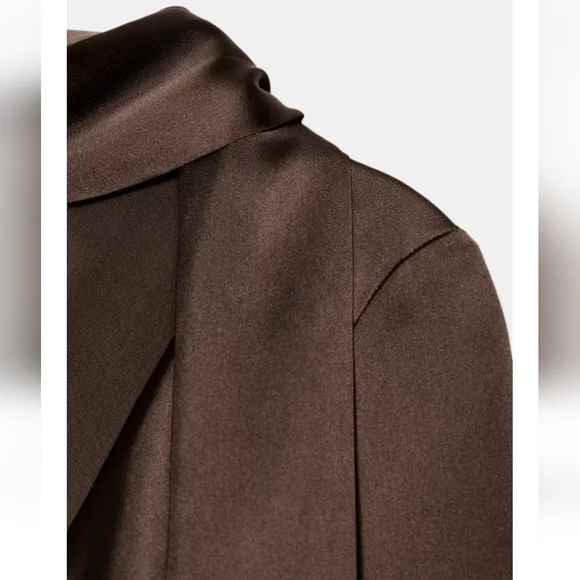 ZARA  FOULARD SATIN EFFECT SHORT DRESS - Picture 6 of 6